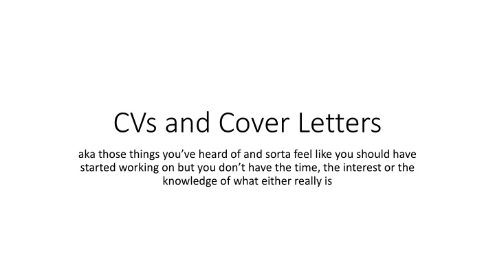 cvs and cover letters