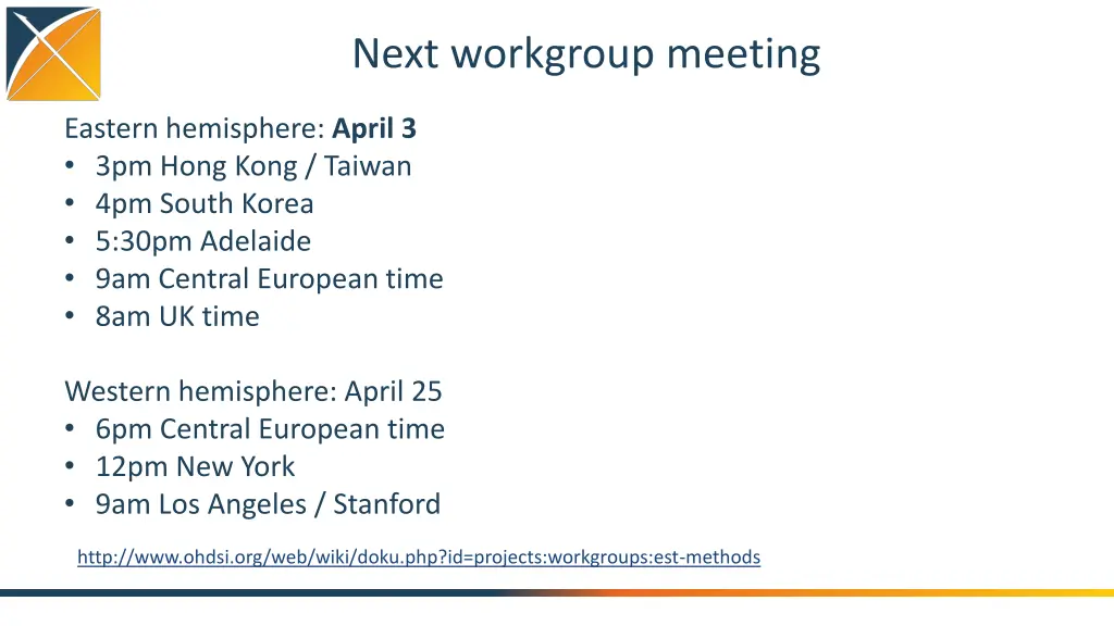 next workgroup meeting