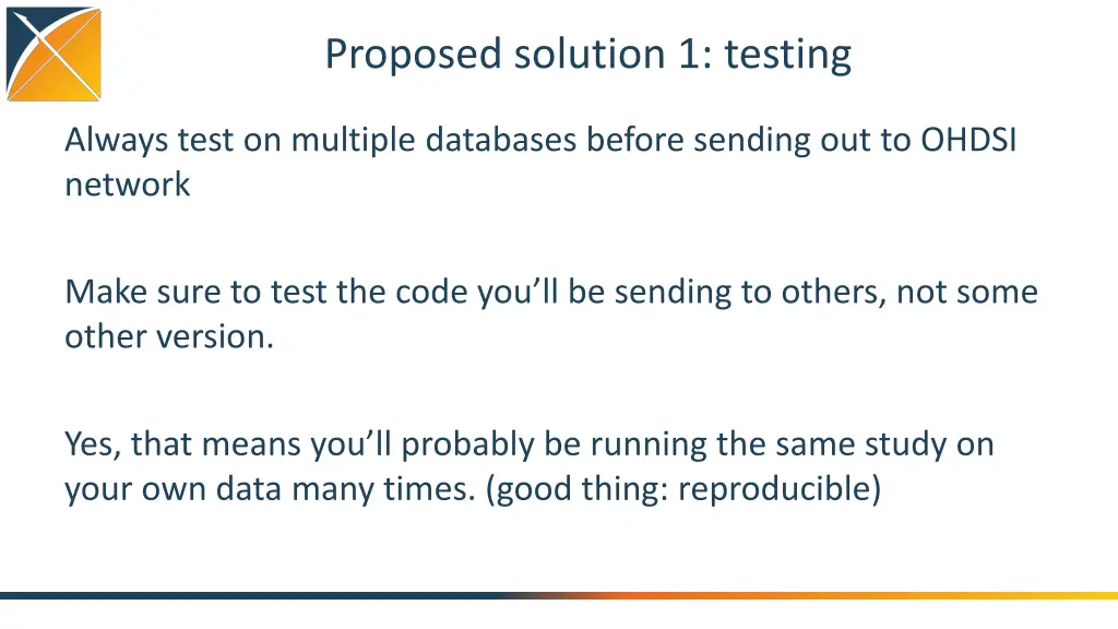 proposed solution 1 testing