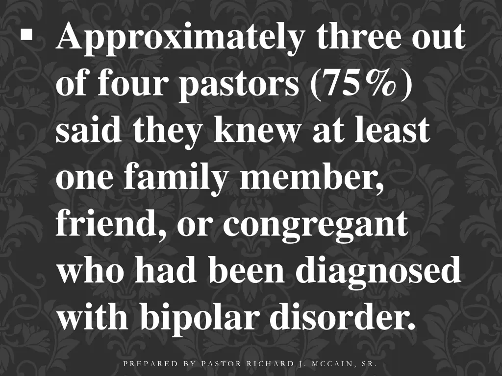 approximately three out of four pastors 75 said