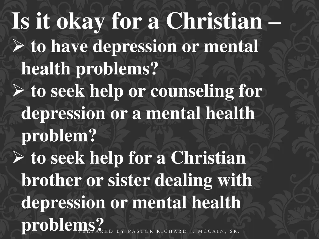 is it okay for a christian to have depression