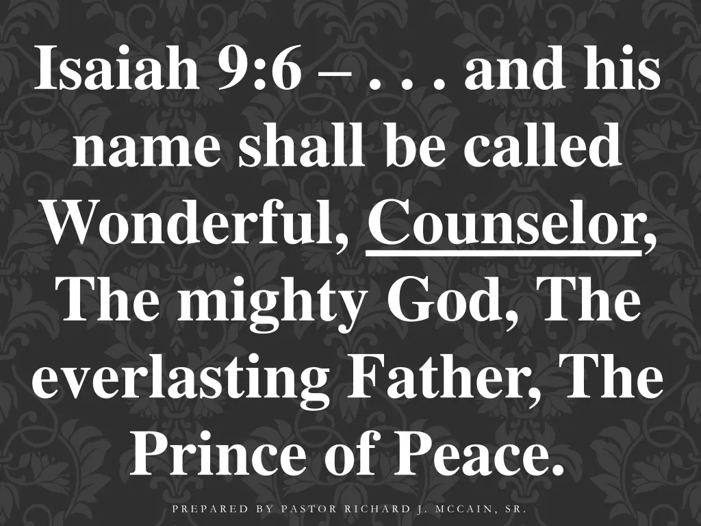 isaiah 9 6 and his name shall be called wonderful