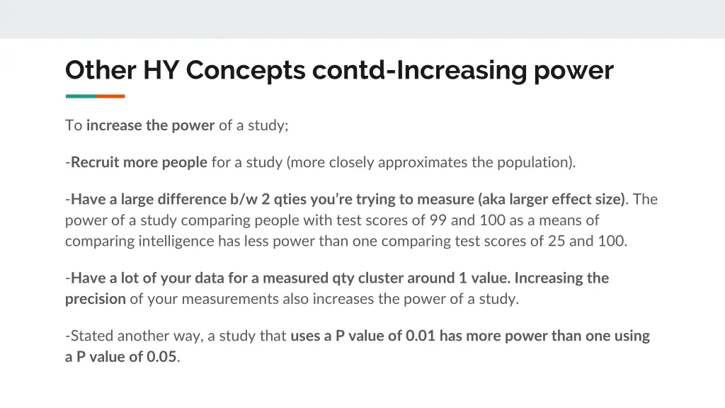 other hy concepts contd increasing power