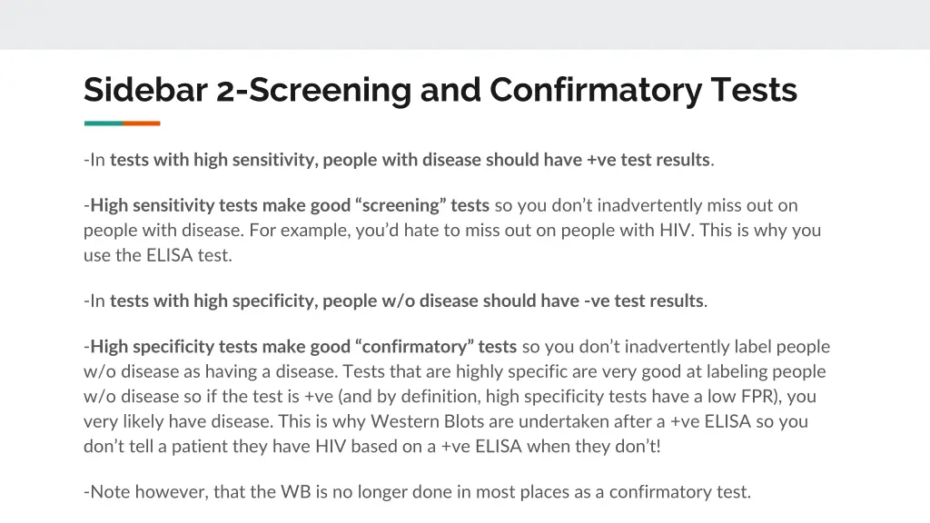 sidebar 2 screening and confirmatory tests