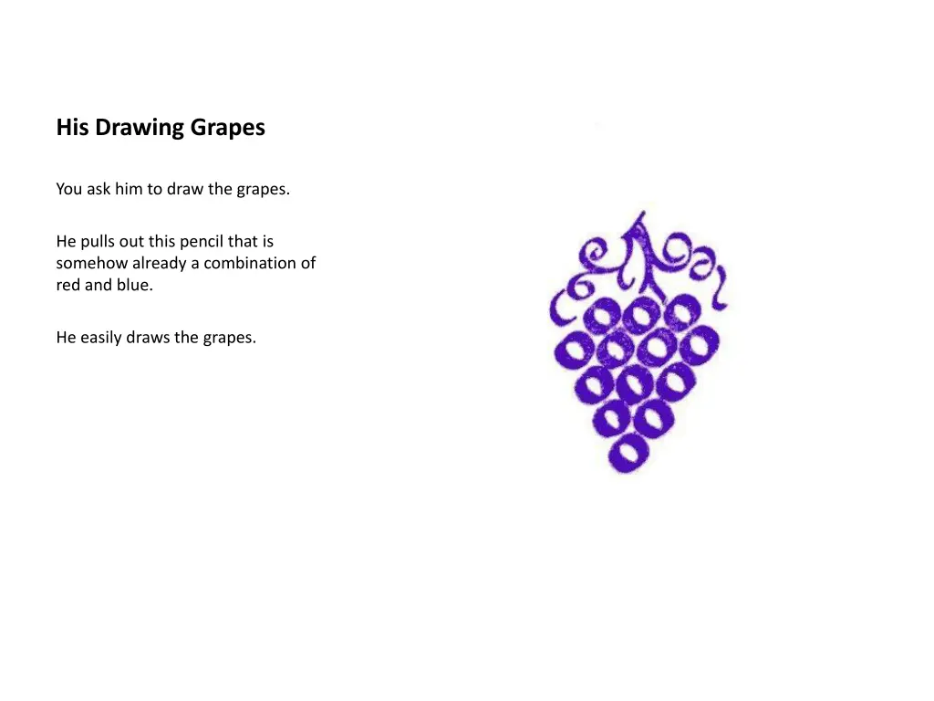 his drawing grapes