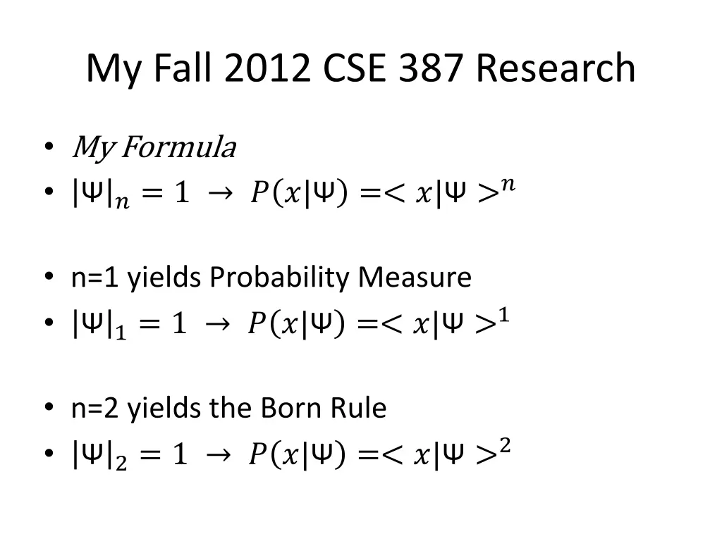 my fall 2012 cse 387 research