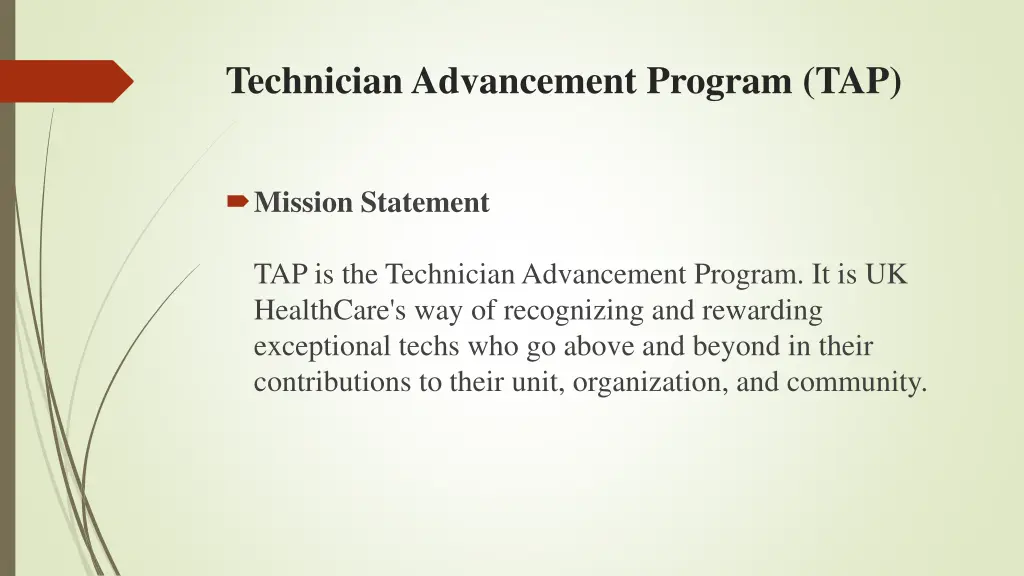 technician advancement program tap