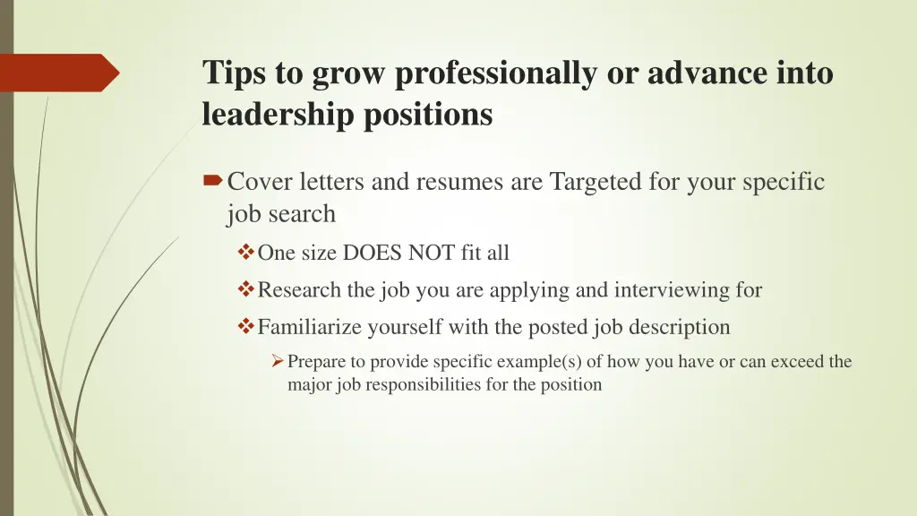 tips to grow professionally or advance into