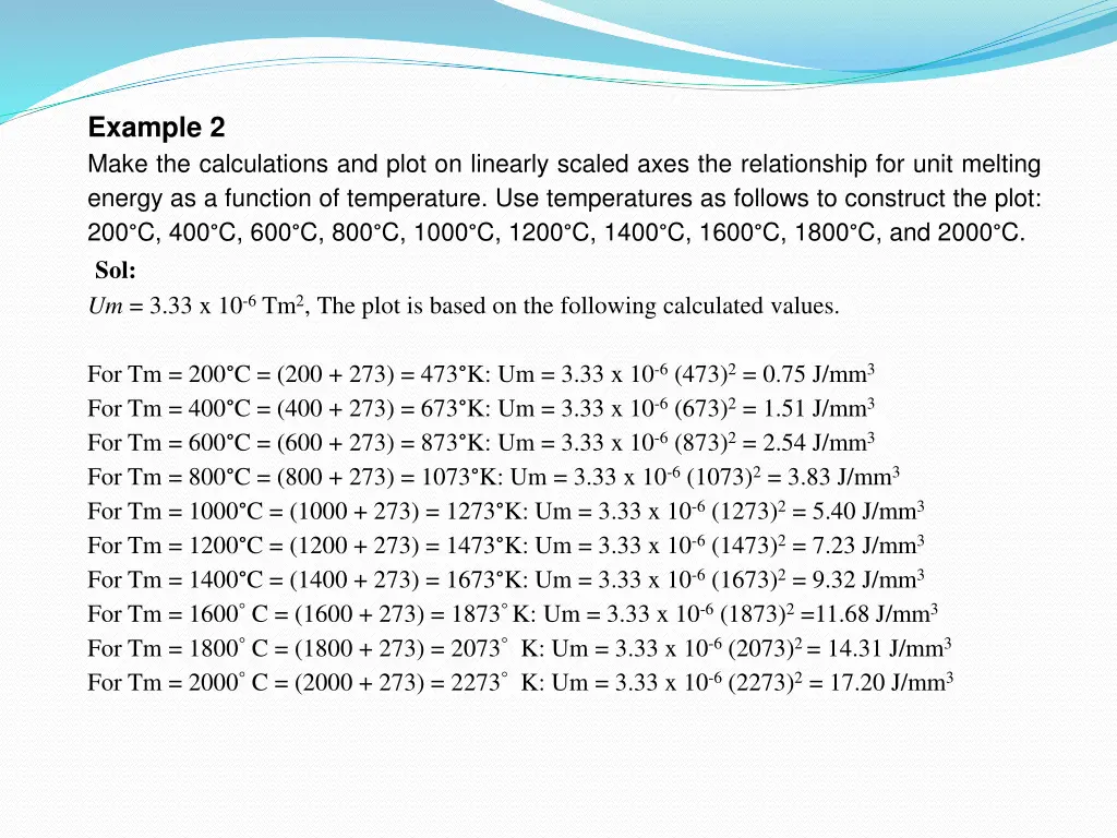 example 2 make the calculations and plot