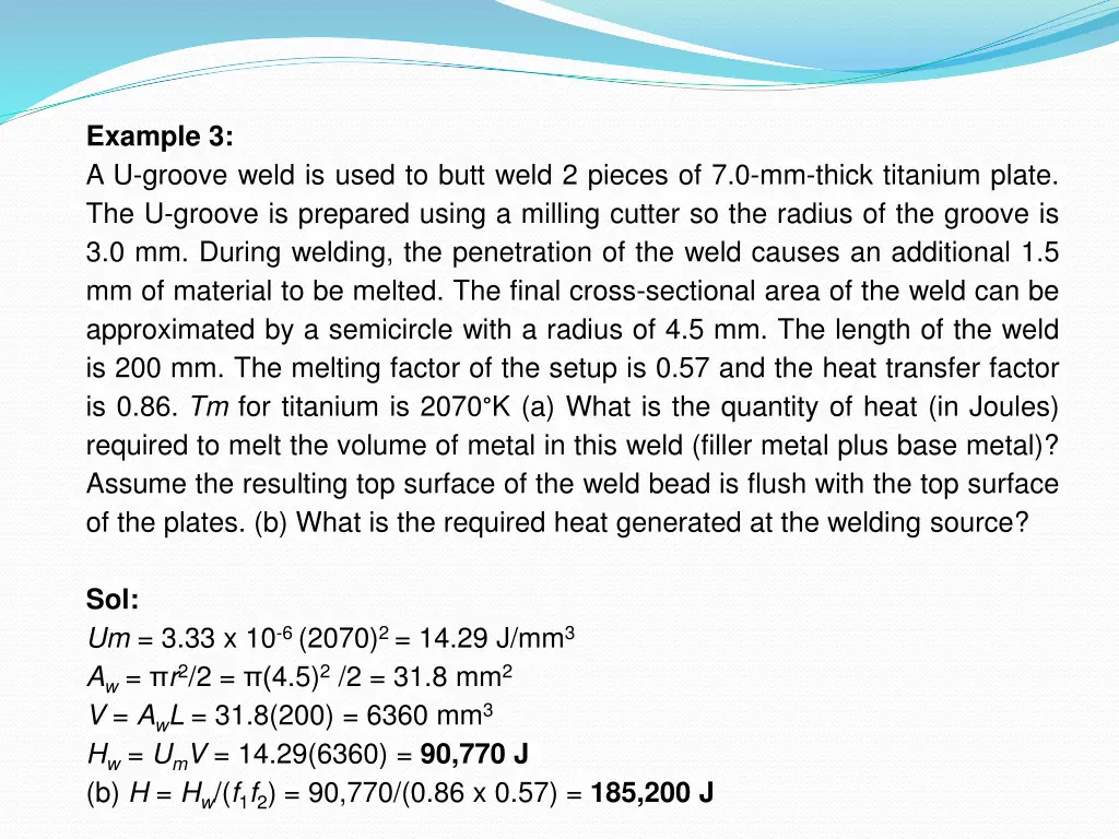 example 3 a u groove weld is used to butt weld