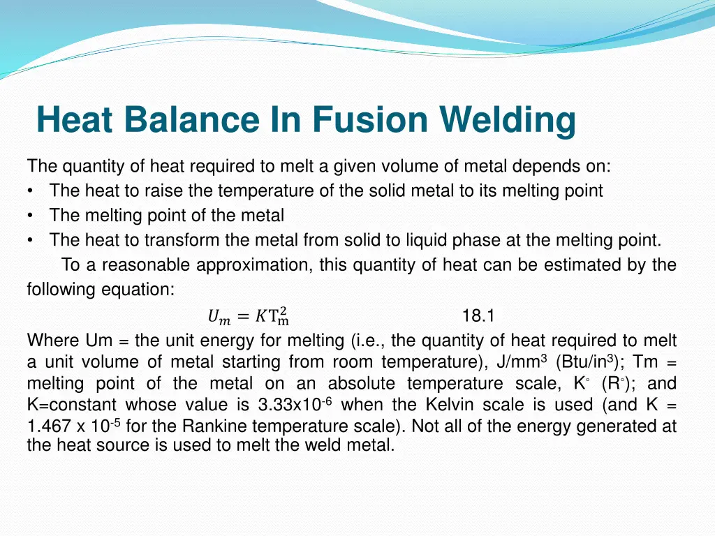 heat balance in fusion welding 1