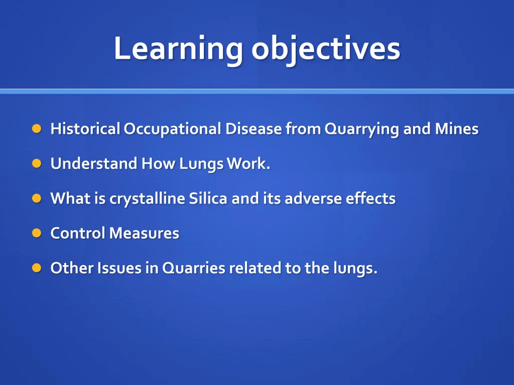 learning objectives