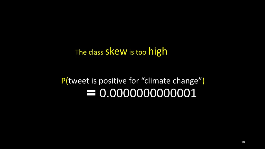 the class skew is too high