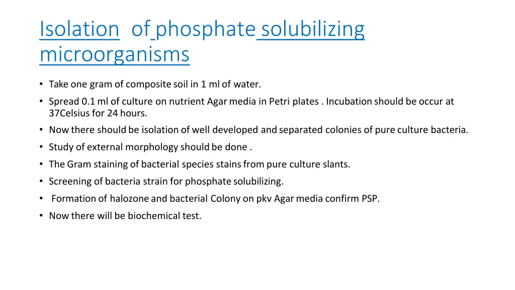 isolation ofphosphatesolubilizing microorganisms