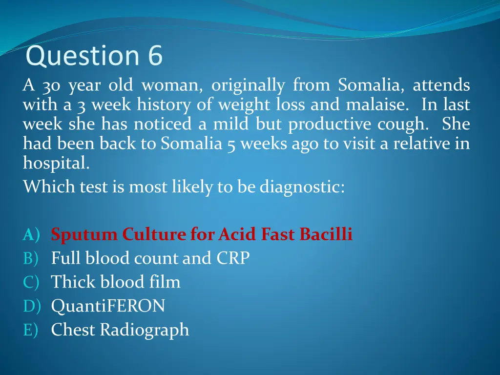 question 6 a 30 year old woman originally from 1