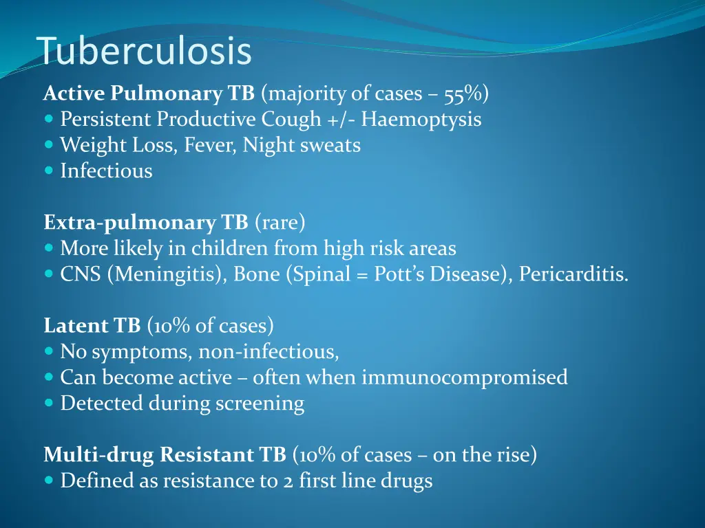 tuberculosis active pulmonary tb majority