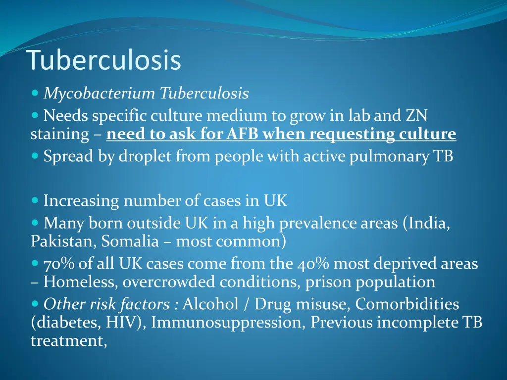 tuberculosis mycobacterium tuberculosis needs