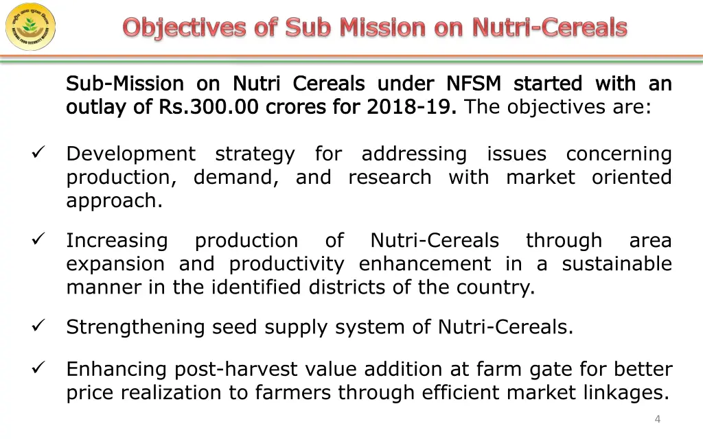 sub sub mission mission on outlay outlay of of rs