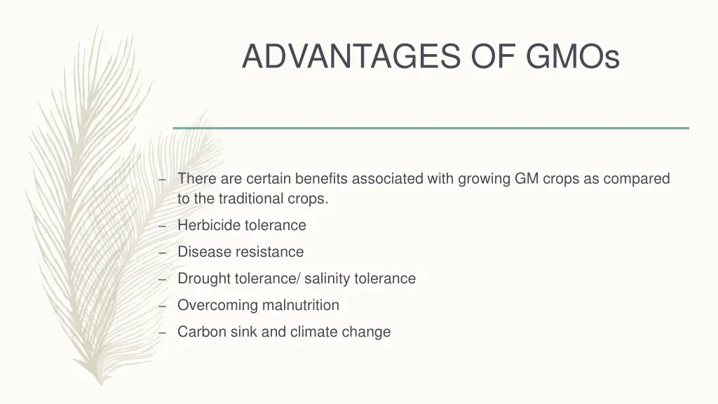 advantages of gmos