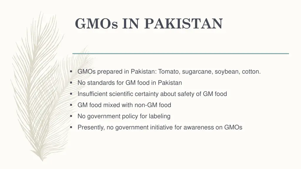 gmos in pakistan