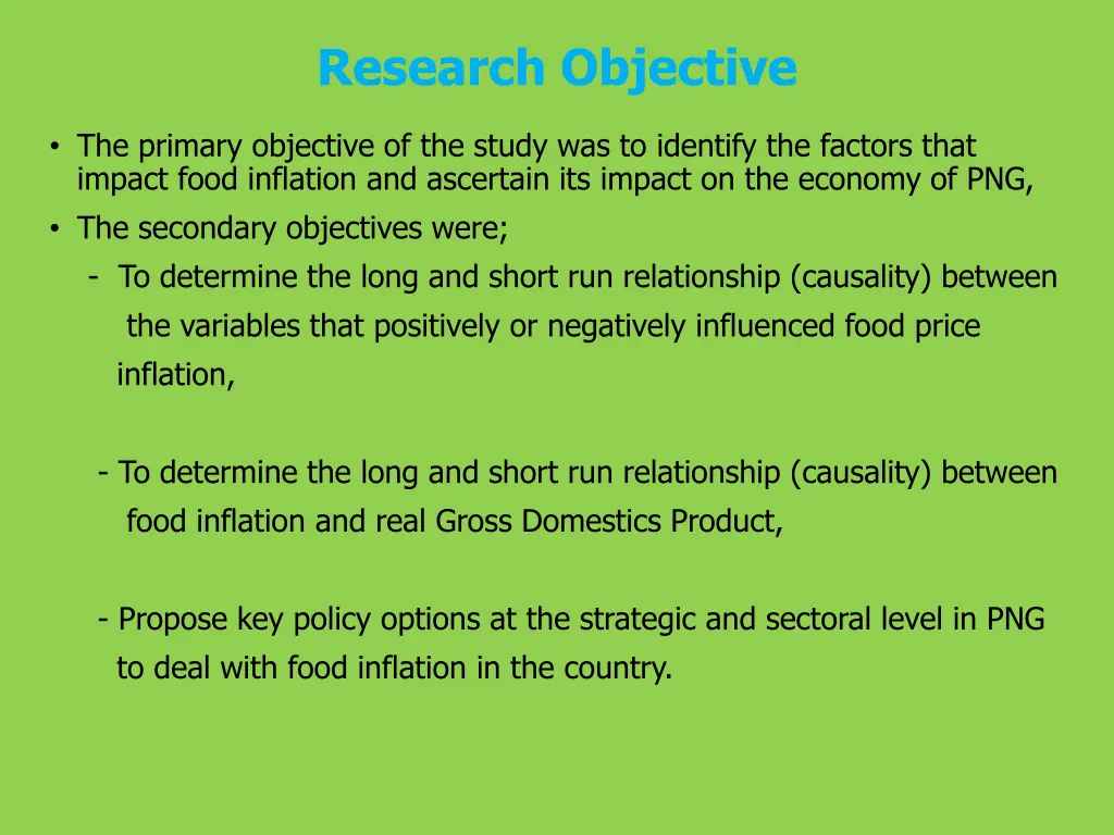 research objective