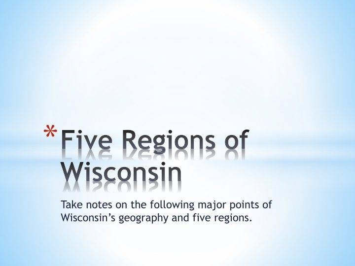 five regions of wisconsin