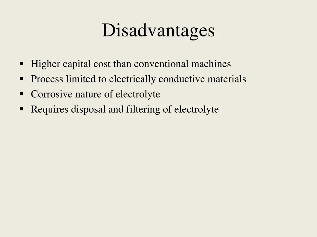 disadvantages