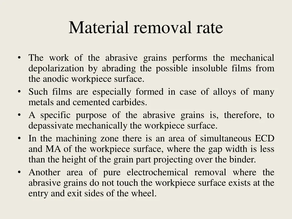 material removal rate 1