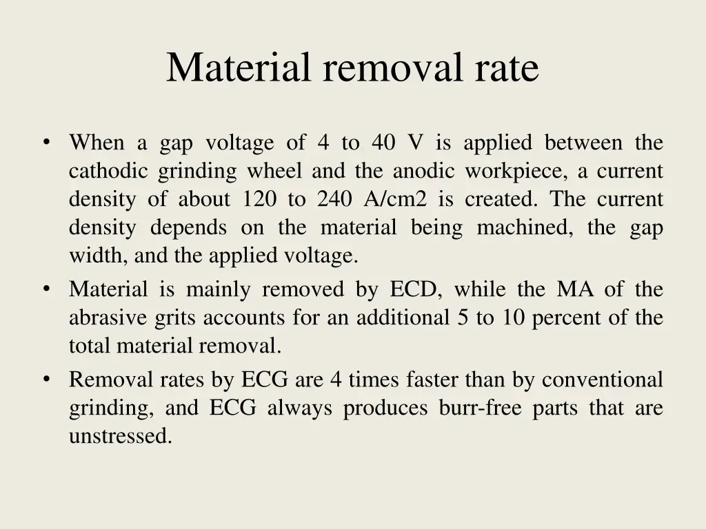 material removal rate