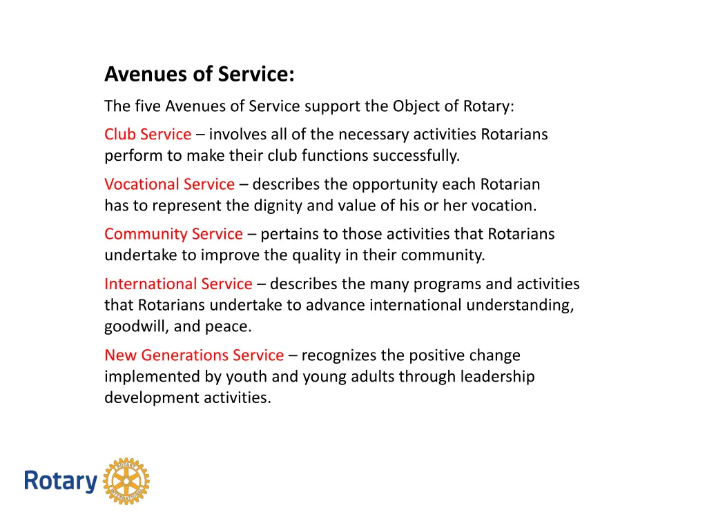 avenues of service