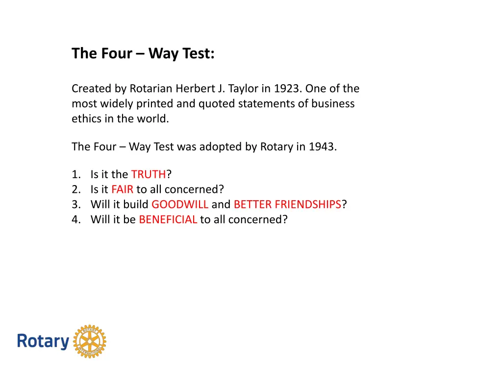 the four way test