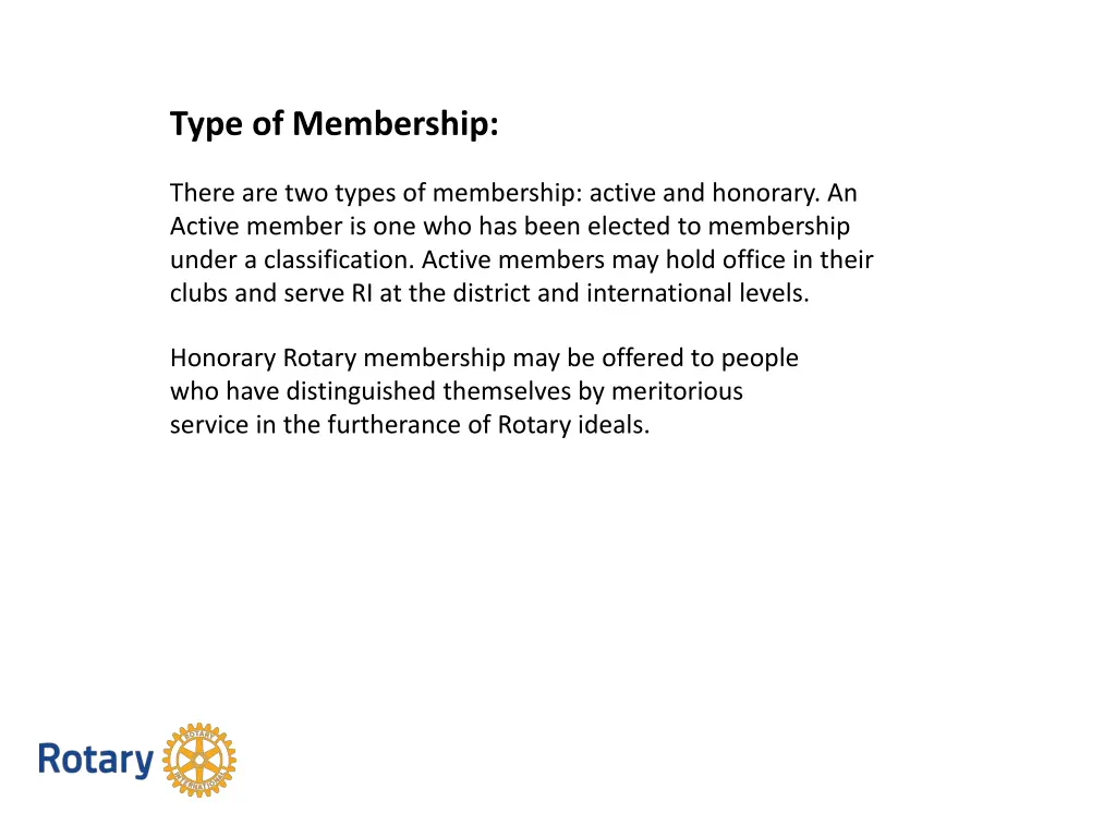 type of membership