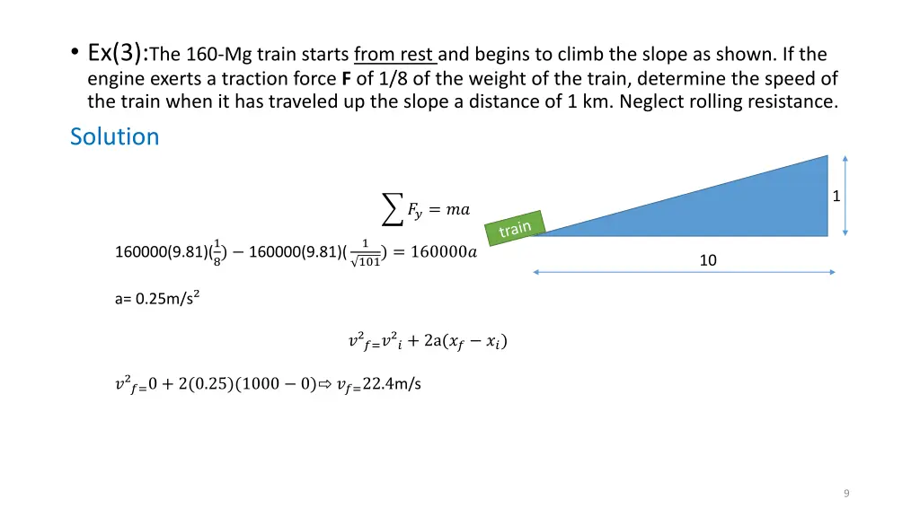 ex 3 the 160 mg train starts from rest and begins