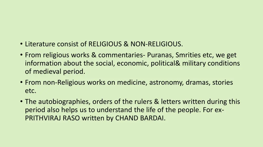 literature consist of religious non religious