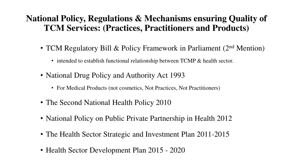 national policy regulations mechanisms ensuring