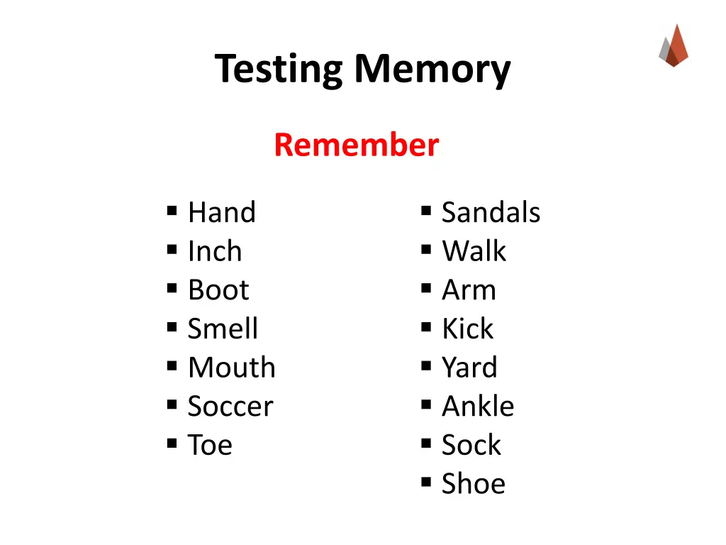 testing memory