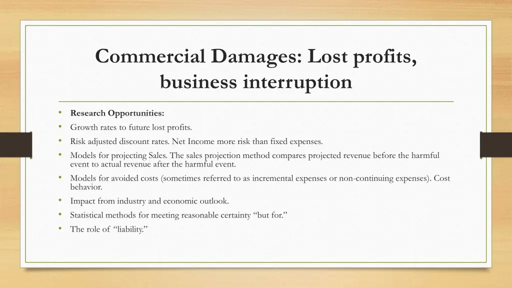 commercial damages lost profits business 2