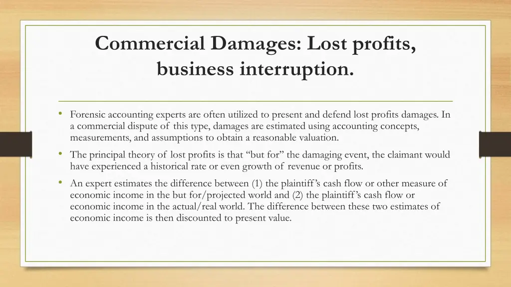 commercial damages lost profits business