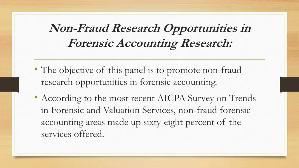 non fraud research opportunities in forensic 1