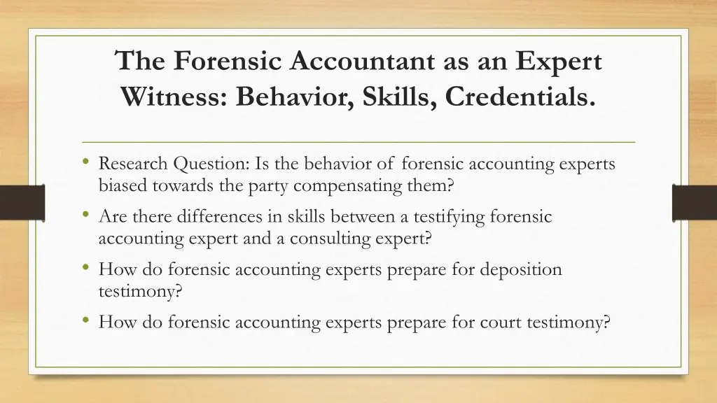 the forensic accountant as an expert witness 2