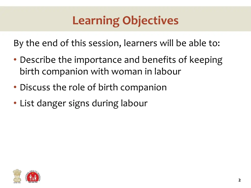 learning objectives