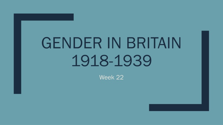 gender in britain 1918 1939