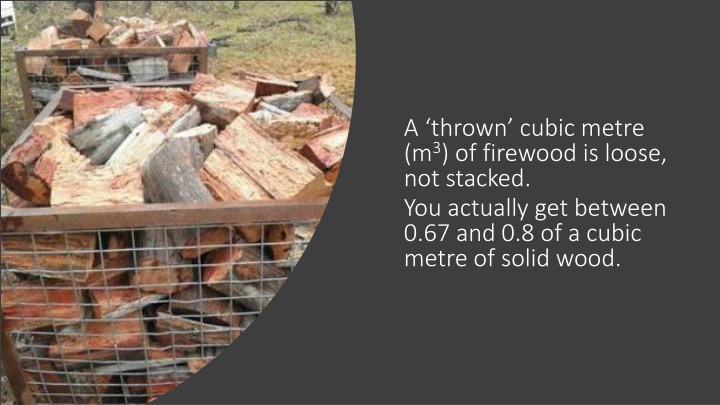 a thrown cubic metre m 3 of firewood is loose