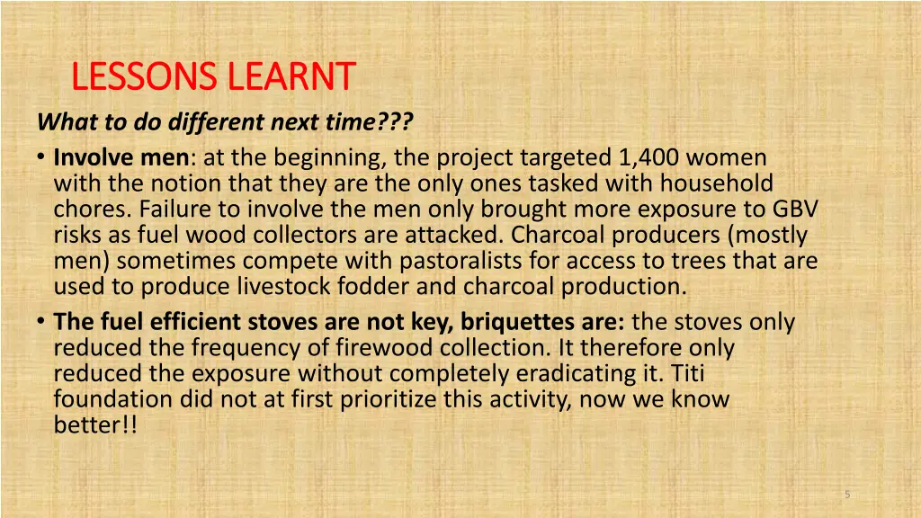 lessons learnt lessons learnt what