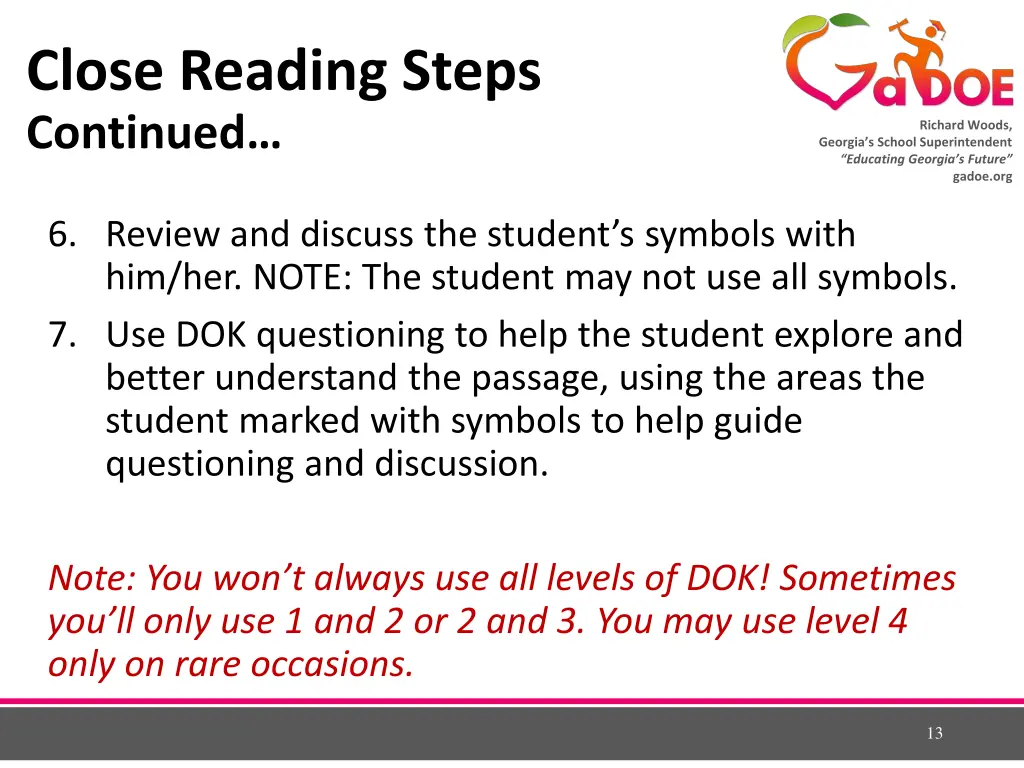 close reading steps continued