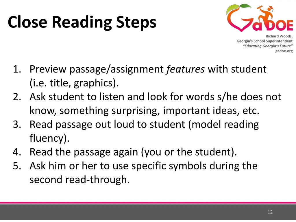 close reading steps