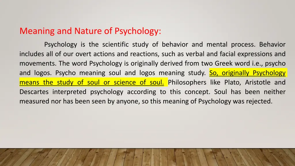 meaning and nature of psychology 1