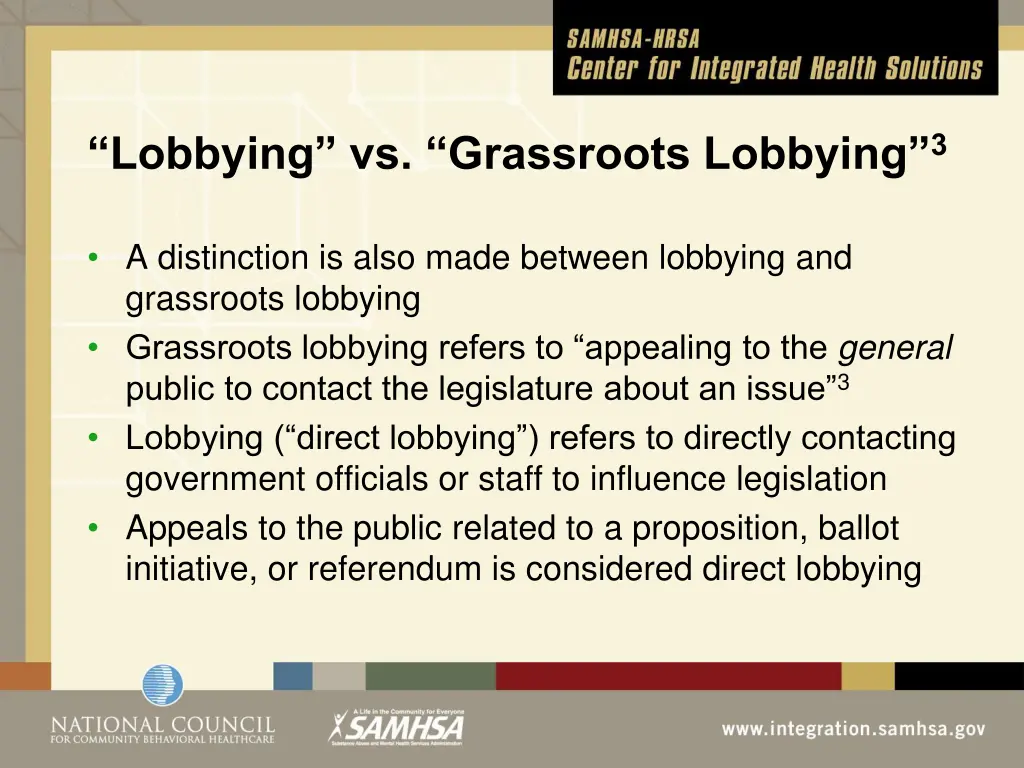 lobbying vs grassroots lobbying 3