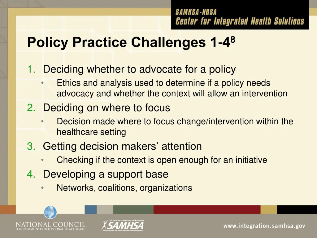 policy practice challenges 1 4 8