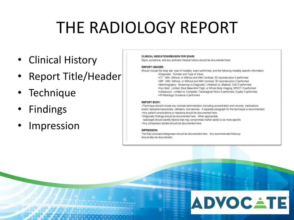 the radiology report